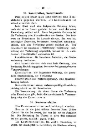 29. Konstitution, Konstituante.