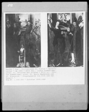Heiliger Antonius mit Stifter und Heilige Maria Magdalena und Heiliger Dionysius
