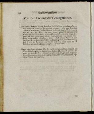 Von der Endung der Coniugationen.