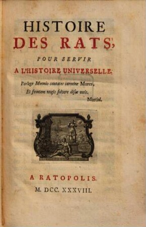 Histoire Des Rats, Pour Servir A L'Histoire Universelle