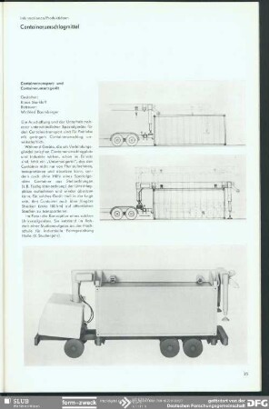 Containertransport- und Containerumsetzgerät : Informationen/Produktideen Containerumschlagmittel