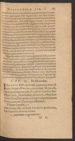 Cap. 19. De Maioribus.