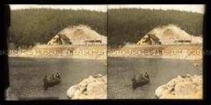 Ruderboot auf dem Schwarzen See, Lac Noir, bei Orbey
