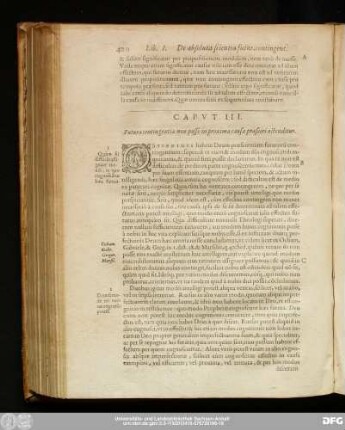 Caput III. Futura contingentia non posse in proxima causa praesciri ostenditur.