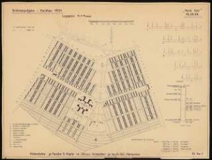 Siedlungsplan mit Schulhausgruppe Schinkelwettbewerb 1931: Lageplan 1:4000
