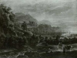 Berglandschaft mit dem Wasserfall