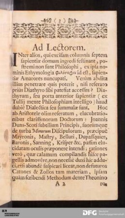 Ad Lectorem.