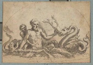 Triton mit Hirschkopf und Seeschlange
