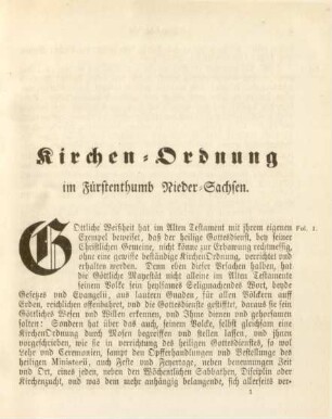 Kirchen-Ordnung im Fürstenthumb Nieder-Sachsen