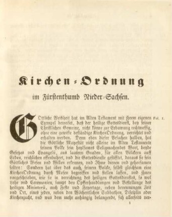 Kirchen-Ordnung im Fürstenthumb Nieder-Sachsen