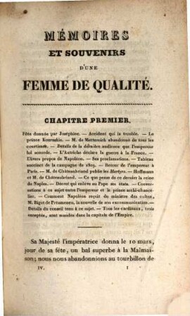 Mémoires et souvenirs d'une femme de qualité, sur le consulat et l'empire. 4