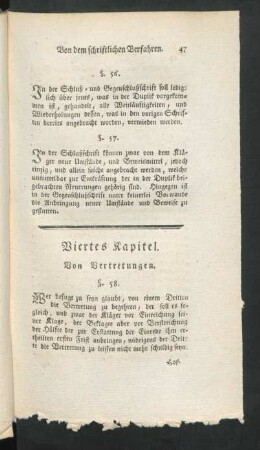 Viertes Kapitel. Von Vertretungen