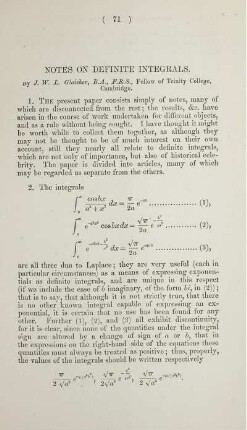 Notes on definite integrals.