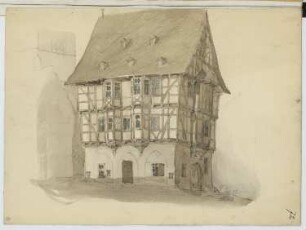 Fachwerkhaus, Alsfeld: Perspektivische Ansicht (aus: Skizzen- und Fotoalbum 19)