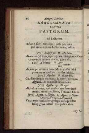Anagrammata Latina Fastorum