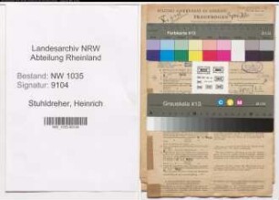 Entnazifizierung Heinrich Stuhldreher , geb. 26.07.1900 (Kaufmaennischer Angestellter)