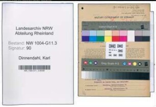 Entnazifizierung Karl Dinnendahl , geb. 06.04.1884 (Vulkaniseur)