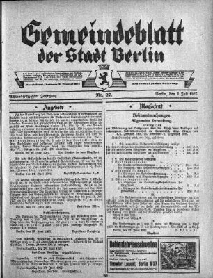 1927,27: Nr. 27, 3. Juli 1927