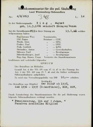 Sing, August