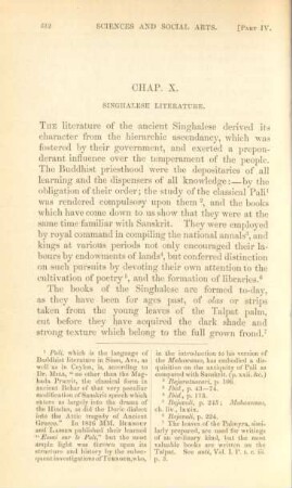Chap. X. Singhalese literature