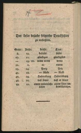 Der Leser beliebe folgende Druckfehler zu verbessern.