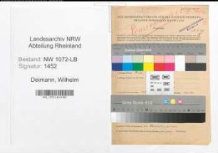 Entnazifizierung Wilhelm Deimann , geb. 20.06.1889 (Beamter)