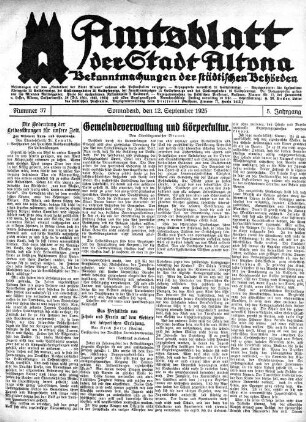 Nummer 37 : Sonnabend, den 12. September 1925