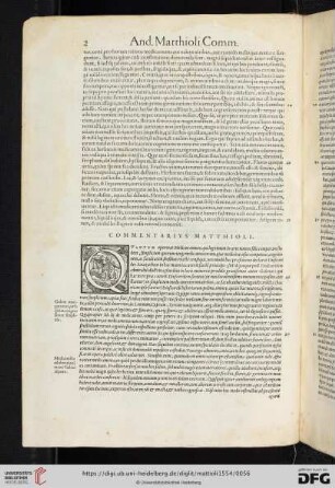 And. Matthioli Comm. In lib. primum dioscoridis