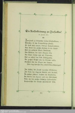 Die Kaiserkrönung zu Versailles!