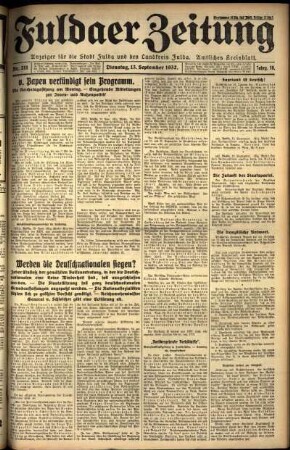 Ausgabe vom Dienstag, den 13. September 1932.