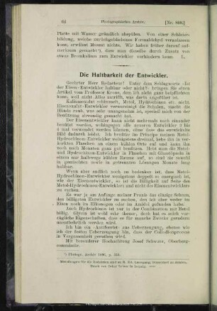 Die Haltbarkeit der Entwickler