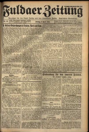 Erste Ausgabe vom Freitag, den 06. April 1928.