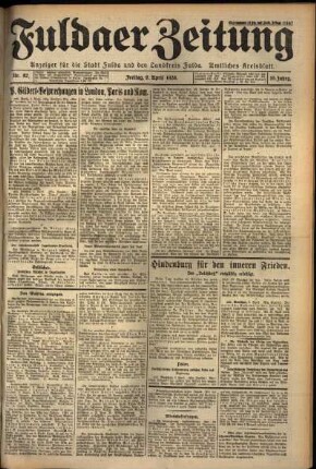 Erste Ausgabe vom Freitag, den 06. April 1928.