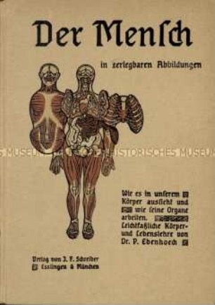 Anatomisches Lehrbuch mit aufklappbarer Tafel