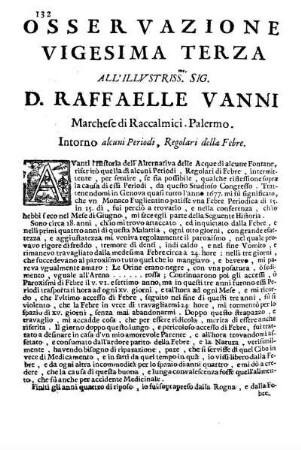 Osservazione Vigesima Terza all'Illustriss. Sig. D. Raffaelle Vanni ...