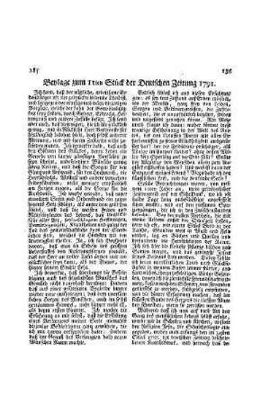 Beylage zum 11ten Stück der Deutschen Zeitung 1791