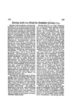Beylage zum 11ten Stück der Deutschen Zeitung 1791