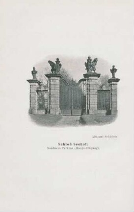 Schloß Seehof: Nordwest-Parktor (Haupt-Eingang)