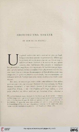2. Pér. 9.1874: Architecture romane du midi de la France, [1] : [Rezension]