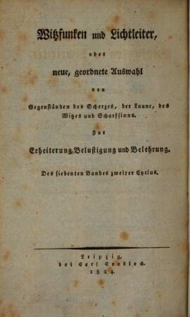 Neue Witzfunken, 7,2. 1824