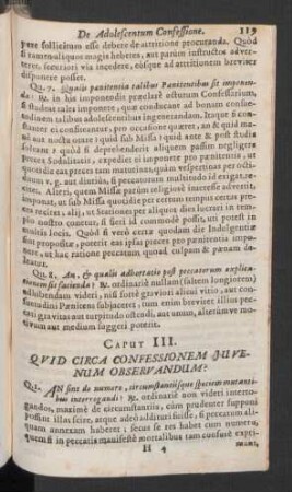 Caput III. Quid Circa Confessionem Iuvenum Observandum?