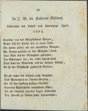 An J. M. die Kaiserinn Elisabeth