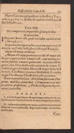 Cap. XIX. De comparatis imparibus, sc. majoribus et minoribus.