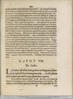 Caput VIII. Da Lacte