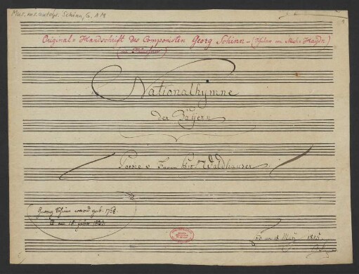 Bayerische Nationalhymne; Coro; G-Dur