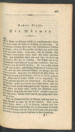 Sechste Klasse. Die Wuermer.