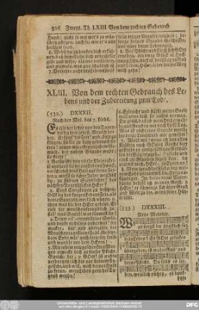 XLIII. Von dem rechten Gebrauch des Lebens und der Zubereitung zum Tode.