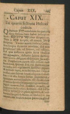 Caput XIX. De quarta sectione Hebraei codicis.