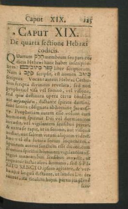 Caput XIX. De quarta sectione Hebraei codicis.