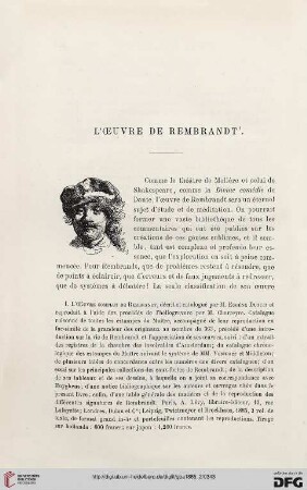 2. Pér. 32.1885: L' œuvre de Rembrandt, [1] : [Rezension]